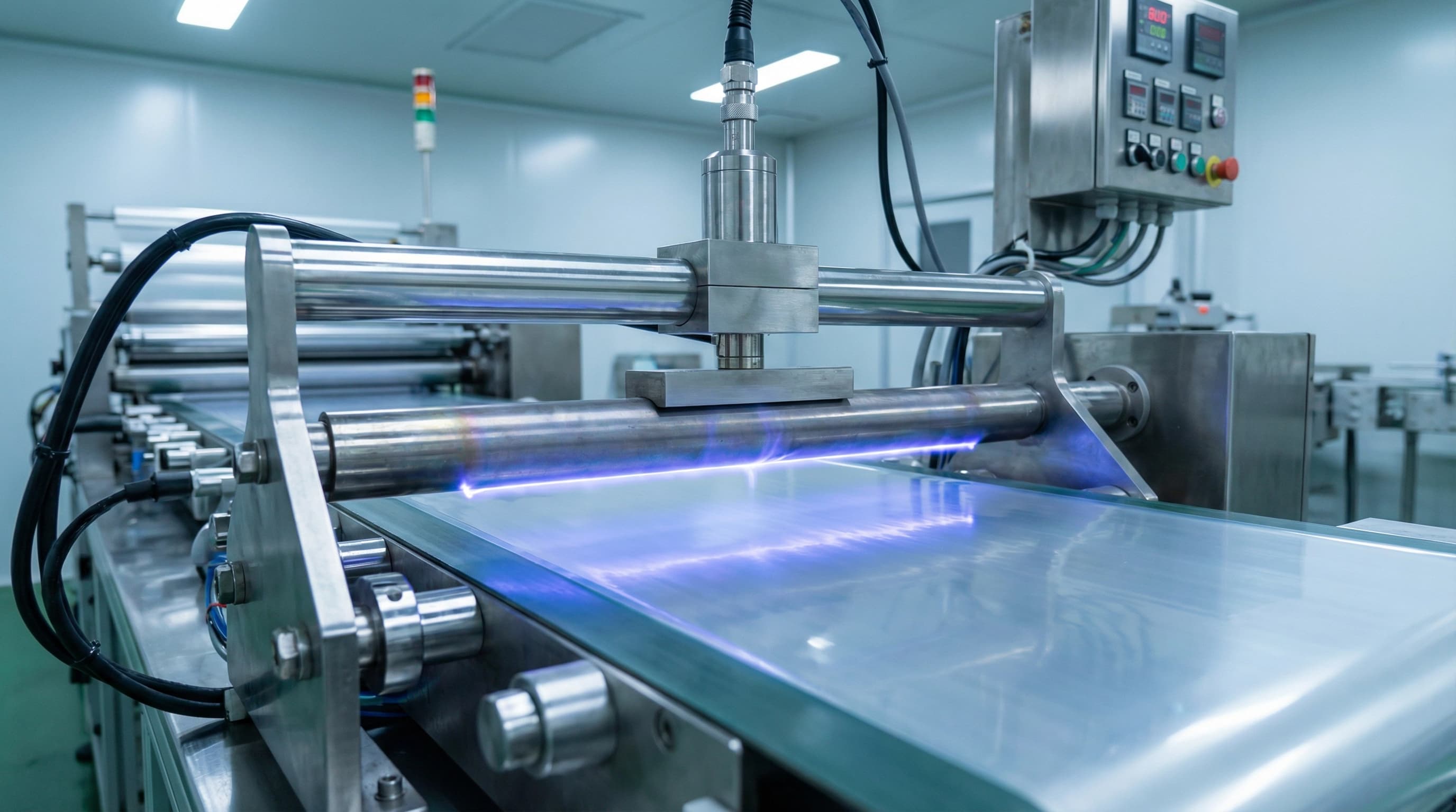 Промышленная машина для обработки коронным разрядом, применяющая электрический плазменный разряд к прозрачной ПЭТ-пленке